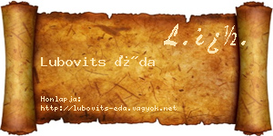 Lubovits Éda névjegykártya